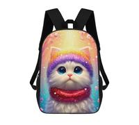 sinyumoney Rainbow Kitty in Winter Wonderland Backpack School Computer Rucksack for School/Work/Travel- Perfect for Travel, Work And Daily Use 17inch