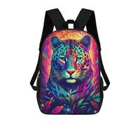 sinyumoney Rainbow Leopard in The Jungle Children's Backpacks School Backpack 3D Printed Backpack for Kids Travel Rucksacks Book Bags Kids School Bag 17inch