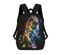 sinyumoney Rainbow Lion Art Print-2 3D Printed Children's School Backpack for Kids High Capacity Travel Rucksacks 17 Inch Book Bags Kids