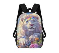 sinyumoney Rainbow Lion Fantasy Artwork Backpacks 3D Printed 17inch Kids School Backpack Outdoor Casual Daypack Casual Travel Bags for Middle School Students