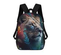 sinyumoney Rainbow Lion in Fantasy Forest School Backpack High Secondary School Bags Casual Backpack for Girls Boys Teenage 17inch