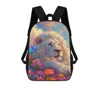 sinyumoney Rainbow Lion in Flowers Rucksack Water Resistant Travel Backpack Computer Bag for Teenage Girls Boys Women Men 17inch
