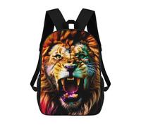sinyumoney Rainbow Lion Roar School Bag 3D Printed Backpacks Fashion Kids School Backpack Boys Rucksacks for Boys Middle School Students 17inch