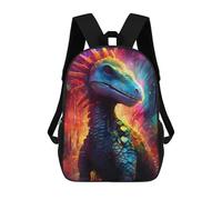 sinyumoney Rainbow Lizard in Neon Cityscape Kids Children School Backpack Bookbags Casual Travel Rucksack Boys Girls Large Capacity Daypack 17inch