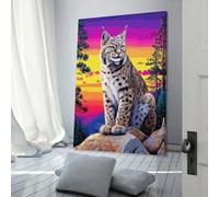 sinyumoney Rainbow Lynx Sunset Majesty Art Poster Print-denoise-denoise Wall Art Poster Scroll Canvas Painting Picture Living Room Decor Home 12x18inch(30x45cm)