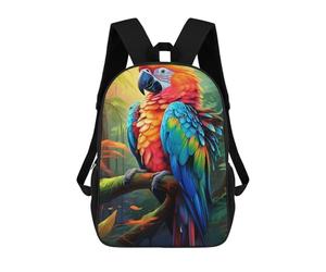 sinyumoney Rainbow Macaw in Amazon Rainforest School Bags Lightweight Schoolbag Dayback Bookbag College for Boys/Girls/Teenagers 17inch