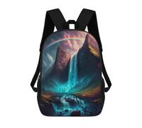 sinyumoney Rainbow Mountain Falls -1 School Bag Bookbag 3D Printed Children's Backpacks for Kids Boy Girl Book Bags Kids School Bag Travel Rucksacks 17inch