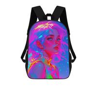 sinyumoney Rainbow Neon Woman School Backpack Lightweight Airport College Students Back Pack- Perfect for Travel, Work And Daily Use 17inch