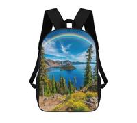 sinyumoney Rainbow Over Crater Lake National Park Backpack School Bag Daypacks Business Backpack Water Resistant Bookbag for Girls Boys Teenage 17inch