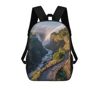 sinyumoney Rainbow Over Victoria Falls-1 School Backpack Secondary Causal Travel High School Bags for Camping Outdoor Adventures And Daily Travel 17inch