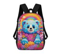 sinyumoney Rainbow Panda Paradise Backpack Kids School Bag Boys Cartoon 3D Print Students Schoolbag Laptop Daypack for Boys Girls 17inch