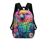 sinyumoney Rainbow Parrot in Paradise School Bag 3D Printed Backpacks Fashion Kids School Backpack Boys Rucksacks for Boys Middle School Students 17inch