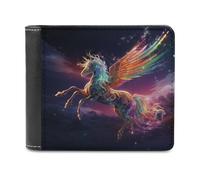 sinyumoney Rainbow Pegasus in The Sky 3D Print Clutch Purse Coin Pocket ID Slots Note Section Soft Convenient Wallets Craftsmanship Gifts 11.7cm*9.5cm