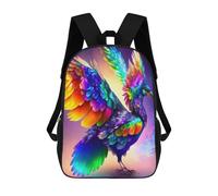 sinyumoney Rainbow Phoenix Art Print Children's 17 Inch School Backpack 3D Printed Anime Movies for Kids Travel Rucksacks Book Bags Kids School Bag