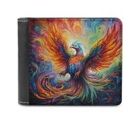 sinyumoney Rainbow Phoenix Rising 3D Print Wallet Credit Card Cash Id Holder Slots Note Section Leather Wallet Craftsmanship Gifts 11.7cm*9.5cm