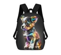 sinyumoney Rainbow Pup Backpacks Kids Student Schoolbag,3D Printed Backpacks,Elementary And Middle School Students Backpacks for Boys Girls 17inch
