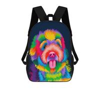 sinyumoney Rainbow Pup Pop Art Backpack 3D Print Kids Bag Elementary Students Daypack Lightweight School Bag for Children Girls Boys Nursery Lunch Pack 17inch