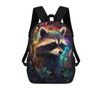 sinyumoney Rainbow Raccoon Fantasy Kids Backpacks,3D Personalized School Bookbags for Boys Girls Large Schoolbags Casual Daypack 17inch