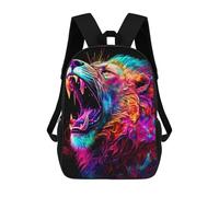 sinyumoney Rainbow Roaring Lion Kids Backpack Girls 3D School Bags, Children's Rucksack Toddler Schoolbag,Casual Daypacks Fashion Bookbag Bag 17inch