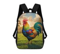 sinyumoney Rainbow Rooster at Sunrise Backpacks 3D Printed Kids School Backpack Outdoor Casual Daypack Fashion Casual Children Backpacks Cute Travel Bags 17inch