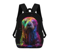 sinyumoney Rainbow Sea Otter Children's Backpacks School Backpack 3D Printed for Kids Travel Rucksacks Book Bags Kids 17inch School Bag