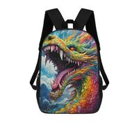 sinyumoney Rainbow Serpent in Flight Backpacks, Kids Backpack Student School Bag 3D Printed Travel Backpacks Fashion Accessory Backpack Children Waterproof School Bags 17inch