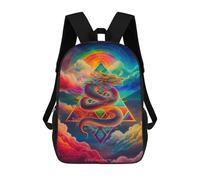 sinyumoney Rainbow Serpent Sky Children's School Backpack 3D Printed for Kids Travel Rucksacks Book Bags Kids School Bag 17inch