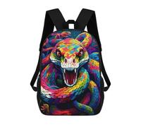 sinyumoney Rainbow Serpent's Dance 3D Printed School Bag Children's School Backpack Schoolbags Travel Backpacks Casual Fashion Bag for Kids School Students 17inch