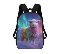 sinyumoney Rainbow Sheep in Aurora Sky 3D Printed 17inch School Bag Children's School Backpack Travel Backpacks Casual Fashion Bag for Kids School Students
