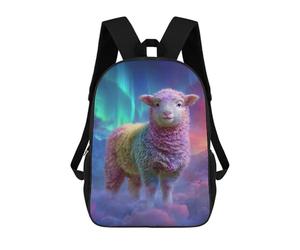 sinyumoney Rainbow Sheep in Aurora Sky Backpack School Bag Water Resistant School Bag Business Backpack for Boys/Girls/Teenagers 17inch