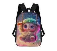 sinyumoney Rainbow Sheep Swing Fantasy Backpack School Bag High Secondary School Bags Casual Backpack for Teenage Girls Boys Women Men 17inch