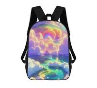 sinyumoney Rainbow Sky Islands Backpack School Water Resistant Computer Rucksack for Men/Women 17inch