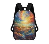 sinyumoney Rainbow Sky River Backpack School Lightweight Airport College Students Back Pack for Girl, Teen Girls 17inch