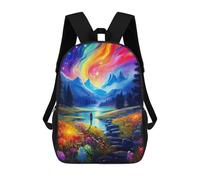 sinyumoney Rainbow Sky Serenity Backpack School Bag Large School Backpack for Boys for Camping Outdoor Adventures And Daily Travel 17inch