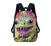 sinyumoney Rainbow Slime Frog Fantasy School Bag 3D Printed Backpacks Fashion Kids School Backpack Boys Rucksacks for Boys Middle School Students 17inch