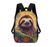 sinyumoney Rainbow Sloth in Fantasy Land 3D Printed School Bag Children's School Backpack Schoolbags Travel Backpacks Casual Fashion Bag for Kids School Students 17inch