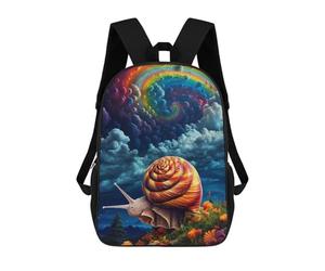 sinyumoney Rainbow Snail Journey School Bags Work Laptop Backpack Rucksack Bag for Campus Outdoor Travel Sports 17inch