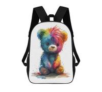 sinyumoney Rainbow Teddy Bear Children's School Backpack Fashion Casual Children's Backpacks 3D Printed School Bags Boy Large Backpack 17inch