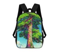 sinyumoney Rainbow Tree Fantasy -1 3D Printed Children's School Backpack for Kids High Capacity Travel Rucksacks Book Bags Kids School Bag Back Pack 17inch