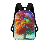 sinyumoney Rainbow Tree Fantasy 3D Printed Children's School Backpack for Kids High Capacity Travel Rucksacks Book Bags Kids School Bag Back Pack 17inch