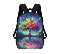 sinyumoney Rainbow Tree Night Sky Backpack School Water Resistant Travel Backpack Computer Bag - Perfect for Travel, Work And Daily Use 17inch