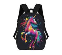 sinyumoney Rainbow Unicorn Art School Bags High Secondary School Bags Casual Backpack for Campus Outdoor Travel Sports 17inch