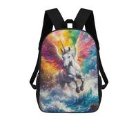 sinyumoney Rainbow Unicorn Backpack School Bag Water Resistant Travel Backpack Computer Bag for Girls Boys Teenage 17inch