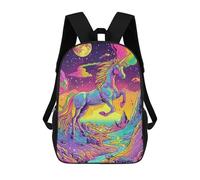 sinyumoney Rainbow Unicorn Cosmic Backpack School Bag Rucksack Casual Daypacks School Work Travel Bag for Girl, Teen Girls 17inch