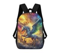sinyumoney Rainbow Unicorn Flight Fantasy School Bags Lightweight Schoolbag Dayback Bookbag College for Boys/Girls/Teenagers 17inch