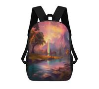 sinyumoney Rainbow Valley Serenity Backpack School Fashion Stationery Backpack Waterproof Casual Daypacks for Men, Women & Teenage Boys 17inch