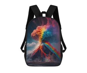sinyumoney Rainbow Volcano Eruption Backpack School Bag School Secondary High School College Backpack Travel for Teenage Girls Boys Women Men 17inch