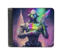 sinyumoney Rainbow Warrior of The Future -1 3D Print PU Leather Men's Wallet Multiple Slots Leather RFID Stylish Durable Wallets Craftsmanship Gifts 11.7cm*9.5cm