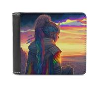 sinyumoney Rainbow Warrior Sunset 3D Print Clutch Purse ID Window Coin Banknote Compartments Slim Elegant Purse for Boys Girls 11.7cm*9.5cm