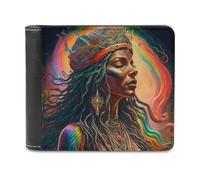 sinyumoney Rainbow Warrior Woman 3D Print Clutch Purse ID Window Coin Slots Note Section Soft Convenient Purse Youth Guys 11.7cm*9.5cm